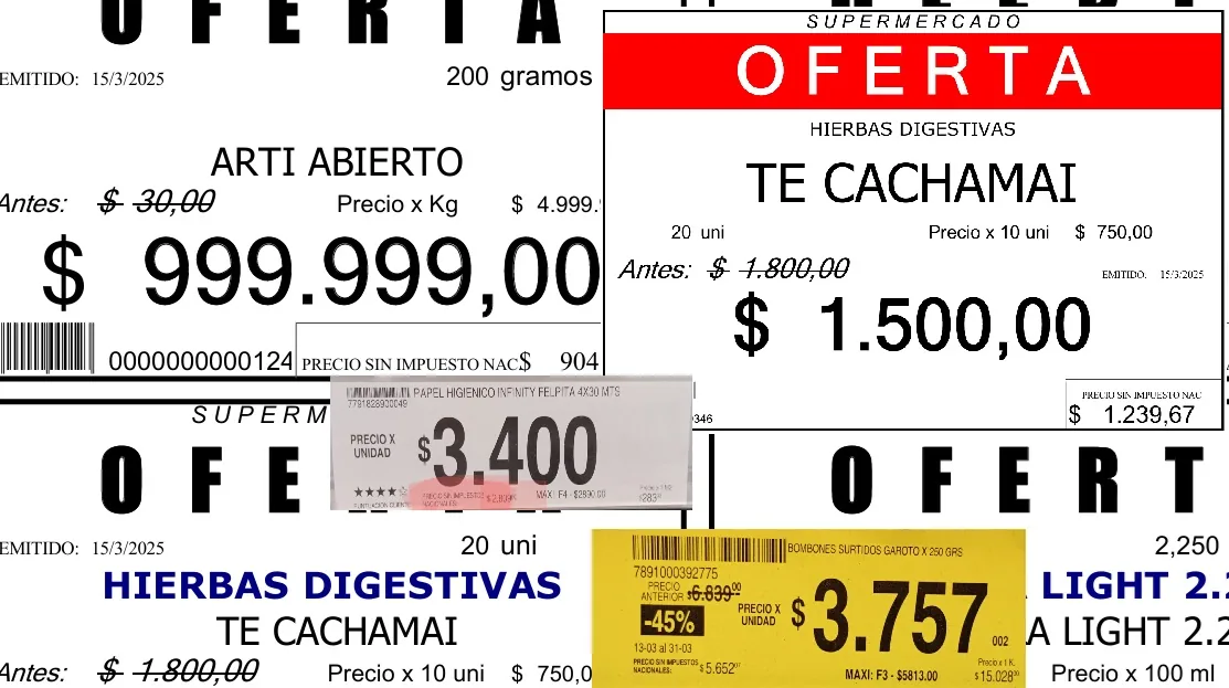 Transparencia Fiscal en formato de etiqueta/oferta